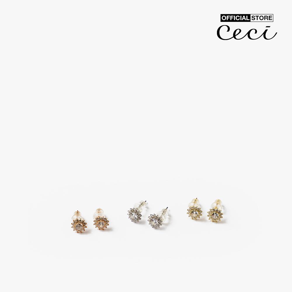 CECI - Set 3 cặp khuyên tai hình bông hoa nữ tính CC1-05000027