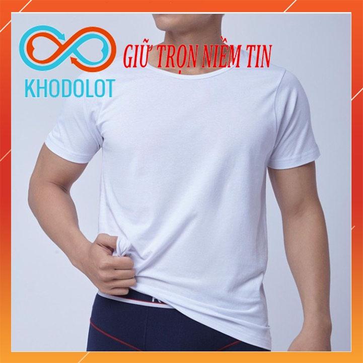 Áo Thun Nam Ngắn Tay LEDATEX Lót Trong Basic Màu trắng Cotton Cao Cấp