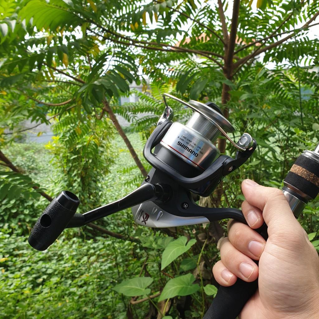 Bộ cần câu lure máy đứng hunting black cao cấp, máy câu cá shimano 2500 kèm đầy đủ phụ kiện