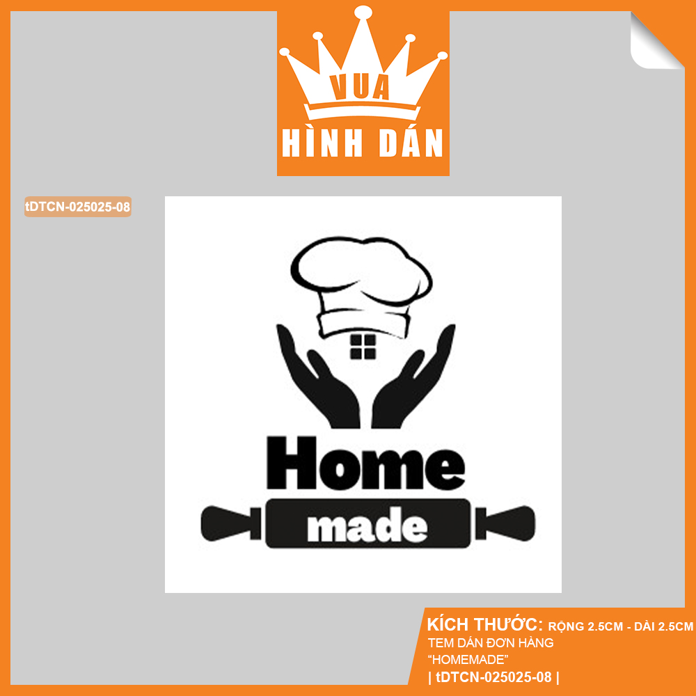 Set 100/200 sticker HANDMADE tem dán mini SẢN PHẨM THỦ CÔNG dành cho shop