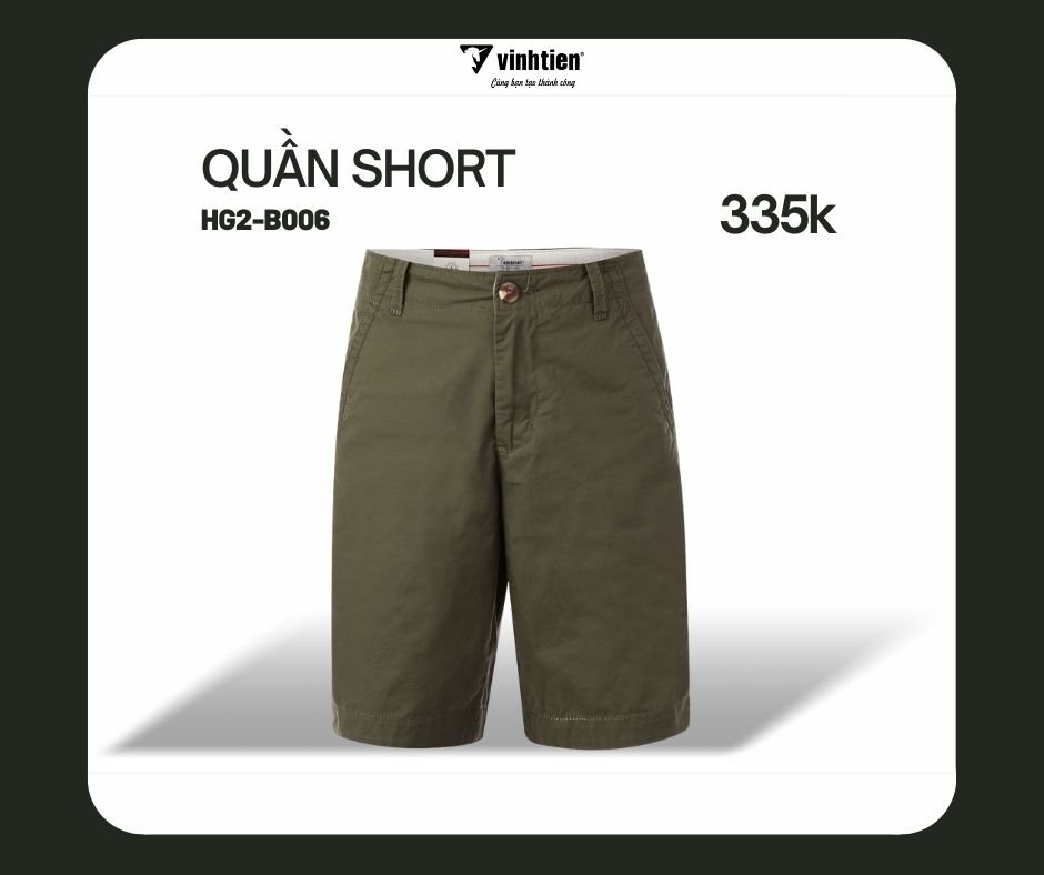 Quần Shorts Classic Vĩnh Tiến 335 - HG2-B006 - Rêu
