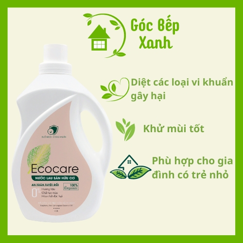 Nước lau sàn Hữu cơ Ecocare đuổi muỗi tinh dầu Sả chanh 4000ml