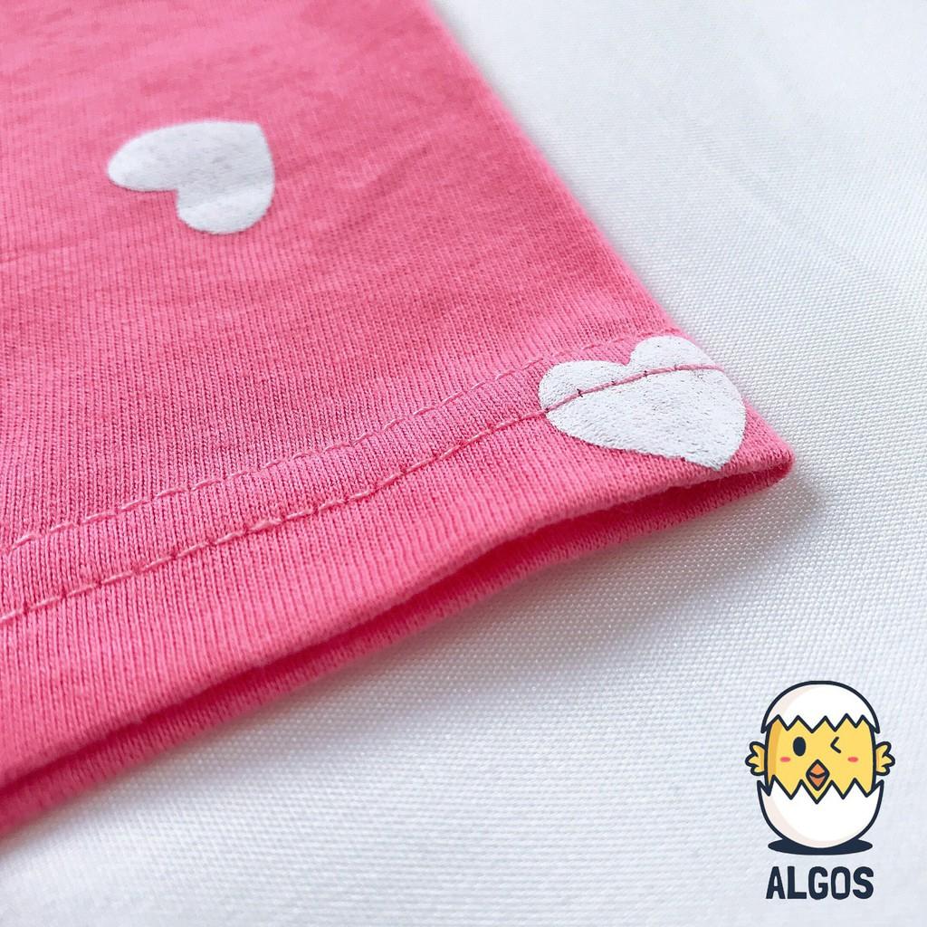 Bộ quần áo bé gái - Bộ gấu trái tim - Cotton 100% thoáng mát thấm hút mồ hôi an toàn cho bé