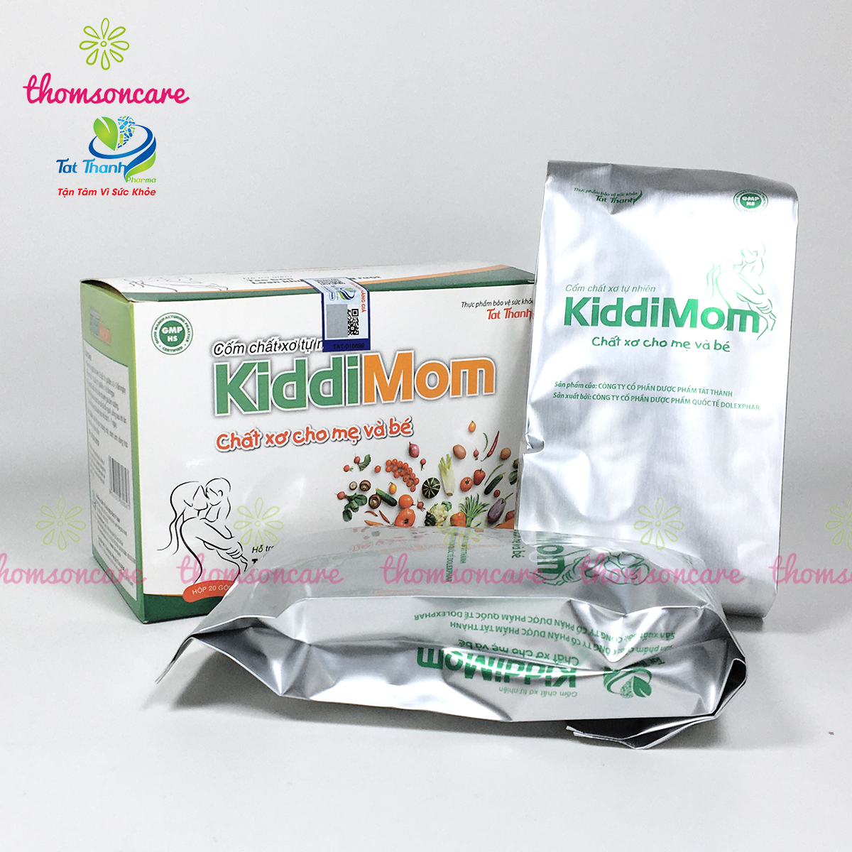 KiddiMom - Cốm bổ sung chất xơ, ngăn ngừa táo bón cho mẹ bầu và bé - Hộp 20 gói