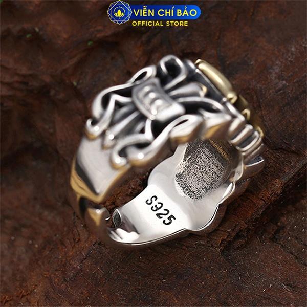 Nhẫn bạc nam thập tự phong cách CH chất liệu bạc Thái 925 thương hiệu Viễn Chí Bảo N101157
