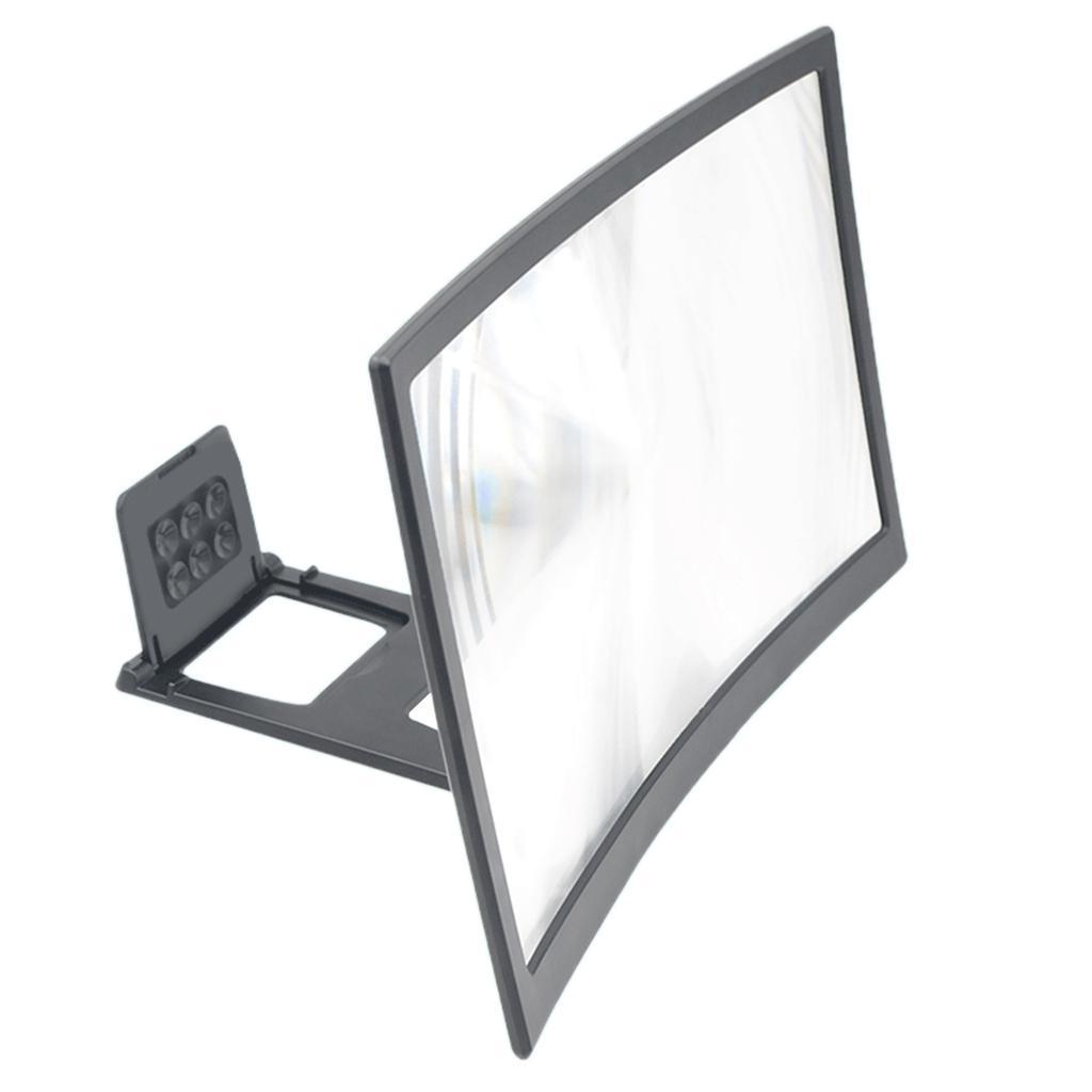 L6 3D Enlarged 12" Curved Screen Mobile Phone Amplifier Holder for Movies