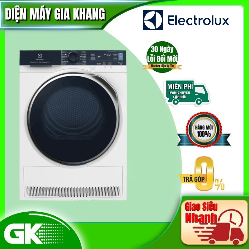 [Free Giao lắp] Máy sấy bơm nhiệt Electrolux Heat Pump 8kg UltimateCare 700 EDH803Q7WB - bảo vệ áo quần khỏi sấy khô quá mức [Hàng chính hãng]