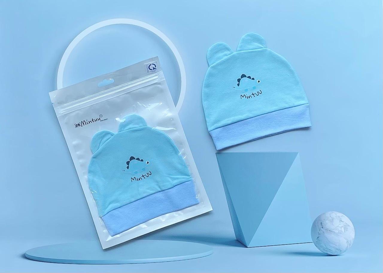 Set 2 Nón sơ sinh tai thỏ thương hiệu MINTUU FIRST CHOICE, chất liệu vải 100% cotton 4 chiều - Màu Bé Trai