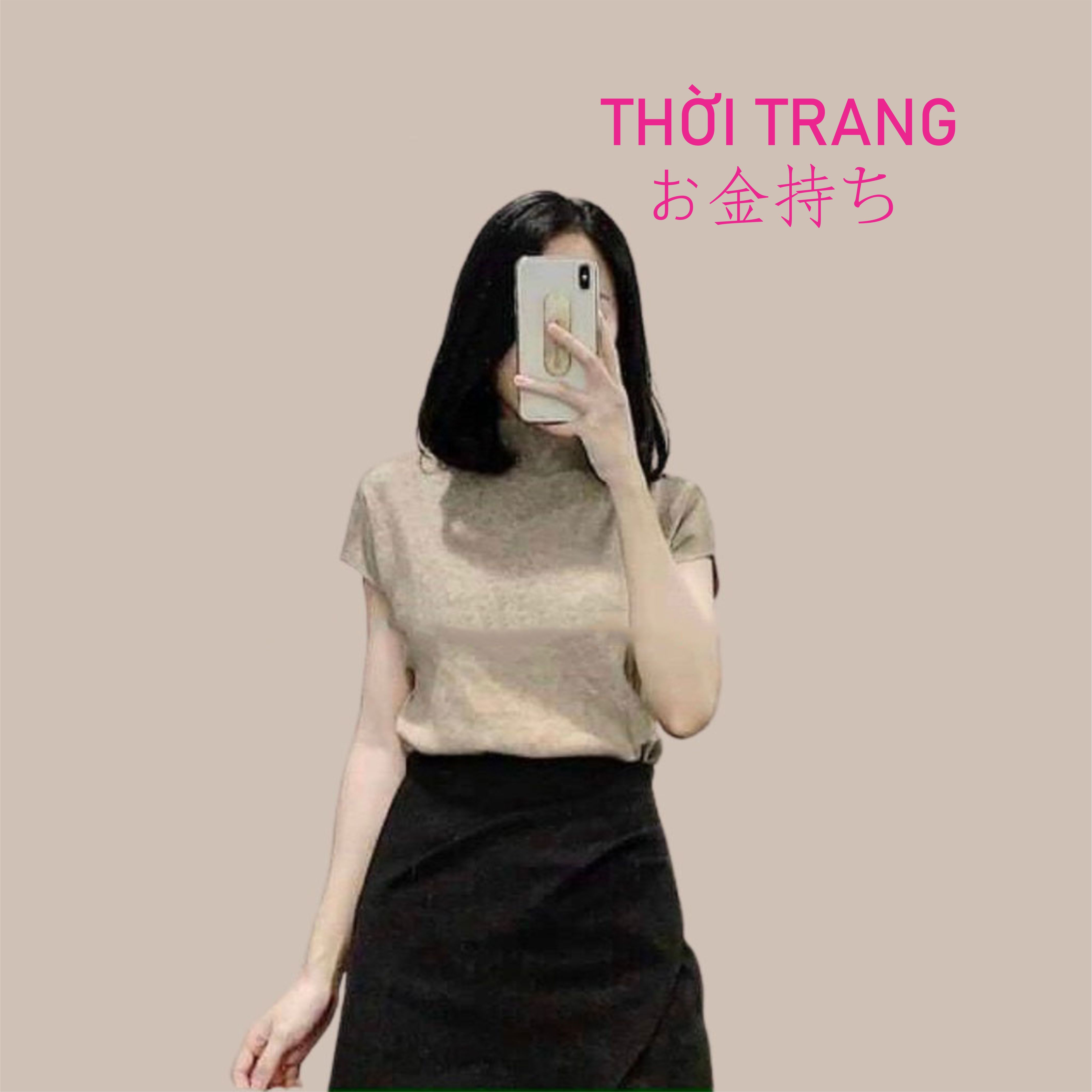 thời trang nữ ao lên cổ 3 phân tay hến có nhiều mầu