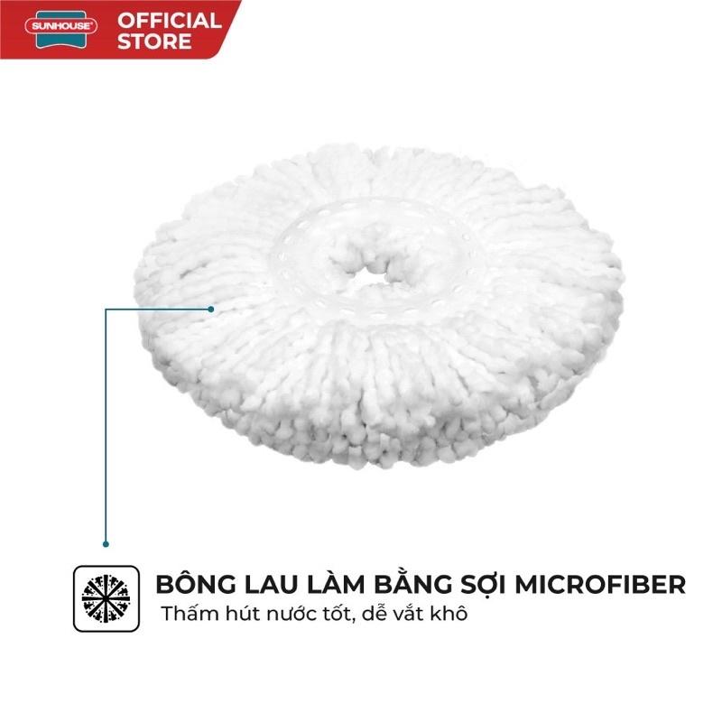 bộ cây lau nhà sunhouse xoay 360 độ KS-CL350PO siêu thấm hút, sạch bóng và bền lâu (chính hãng )