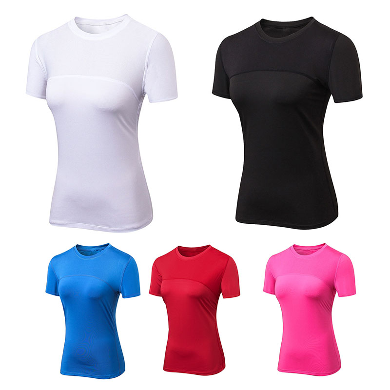 Áo thun tập thể dục ngắn tay cho nữ, thoáng khí, chất vải siêu bền