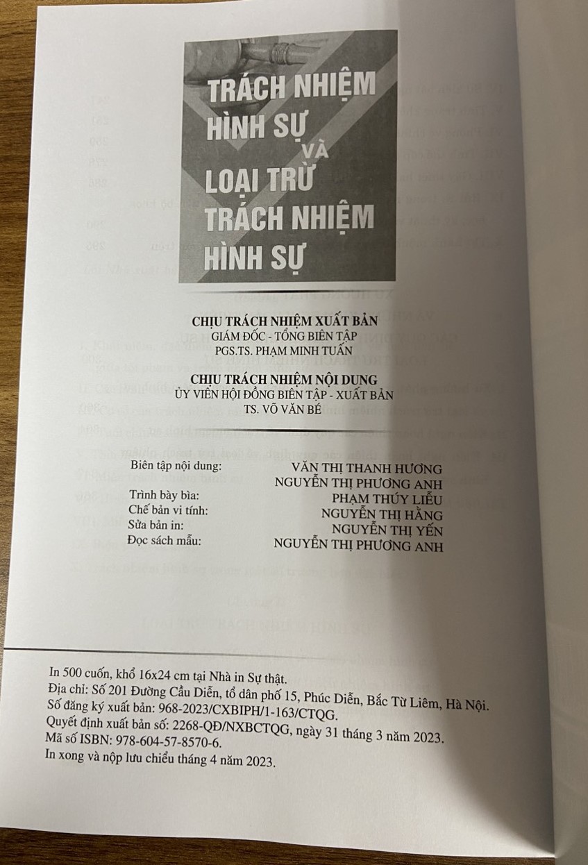 Trách nhiệm hình sự và loại trừ trách nhiệm hình sự g)