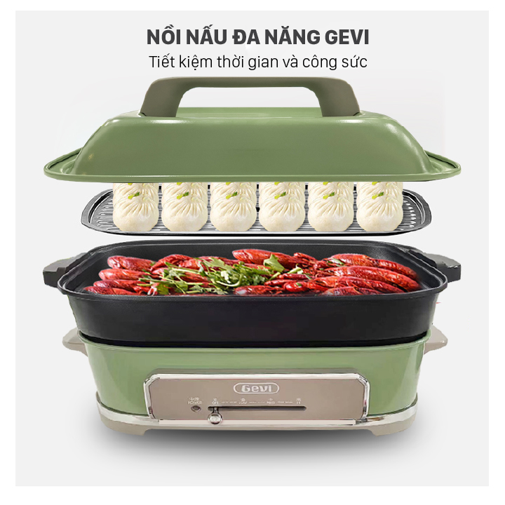 Nồi Lẩu Điện Đa Năng GEVI (3L) - Hàng Chính Hãng