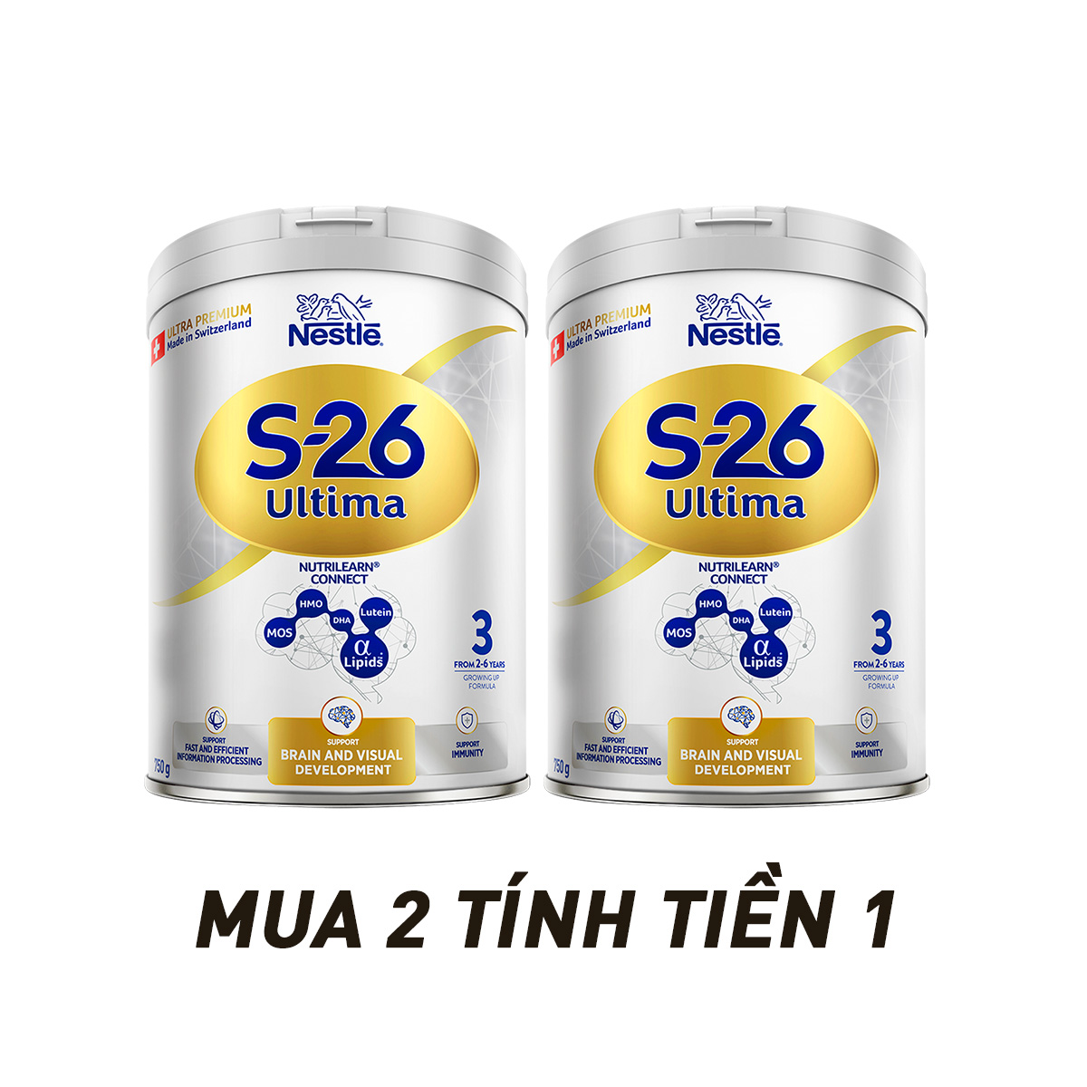 Sữa dinh dưỡng công thức S-26 ULTIMA 3 750G với hợp chất NUTRILEARN CONNECT giúp tăng tốc độ kết nối não bộ