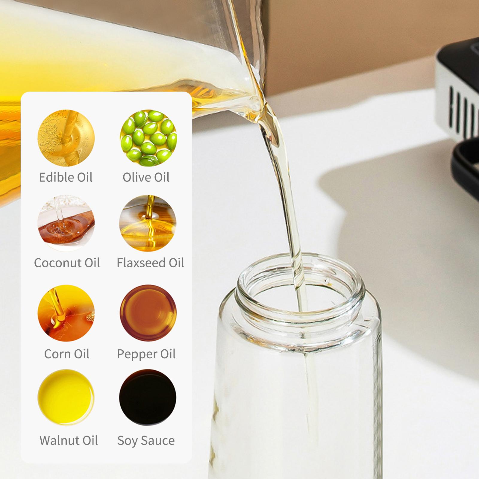 2 In 1 Olive Oil Dispenser With Silicone Brush 550mL Glass Bottle Leakproof Refillable Oil Dispenser