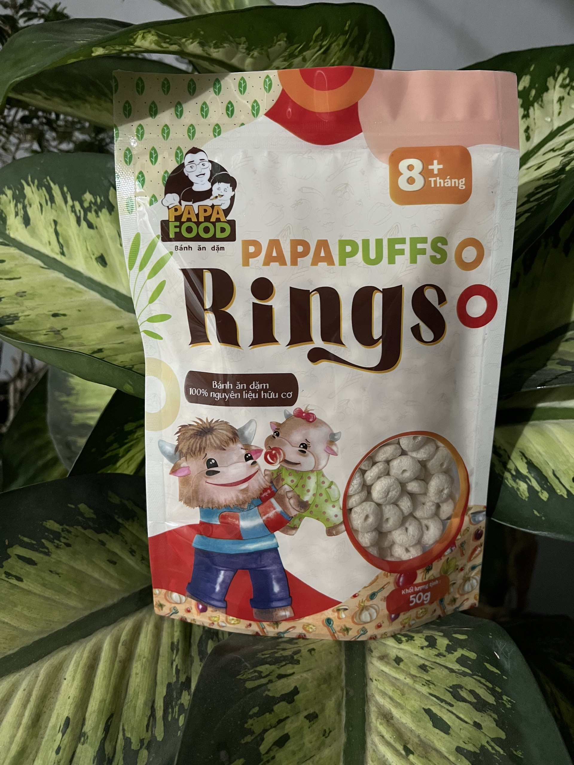 Bánh ăn dặm PAPAFOOD PAPAPUFFS RINGS - 100% Nguyên Liệu Hữu Cơ