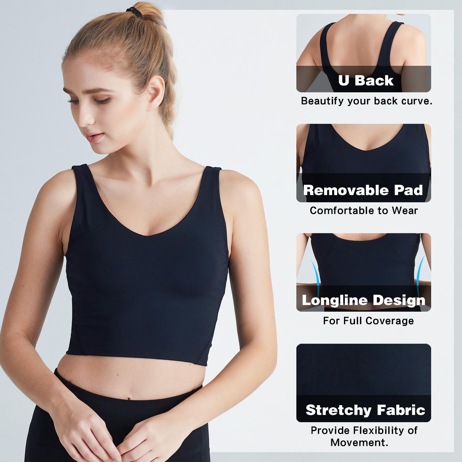 Áo Crop Top cho nữ cổ áo vset lưng chữ U có thể tháo rời Đệm