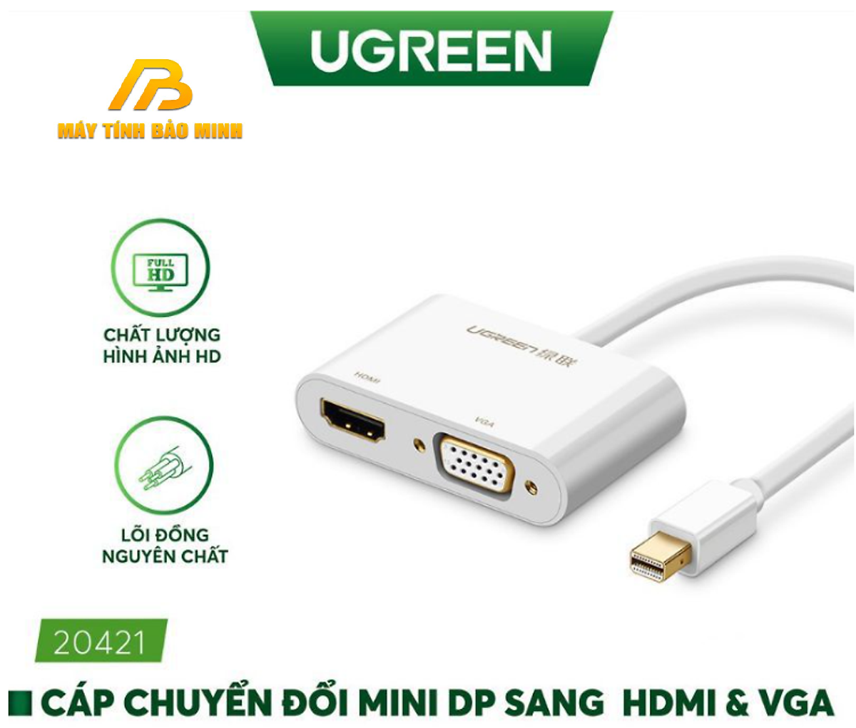 Cáp Mini DisplayPort To HDMI + VGA Ugreen (20421) - Hàng chính hãng