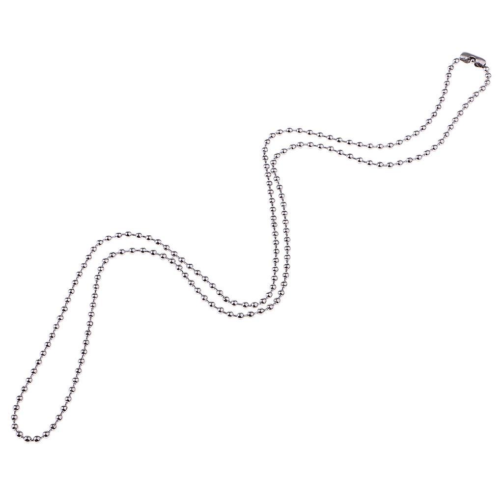 2pcs Mens Stainless Steel Ball Bead Chain Jewelry Necklace for DIY Bracelet