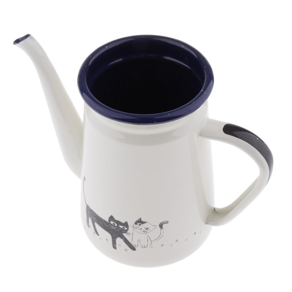 Enamel Teapot Loose Tea Leaf Infuser Tea Pot Coffee Tea Pot Kettle 1100ml