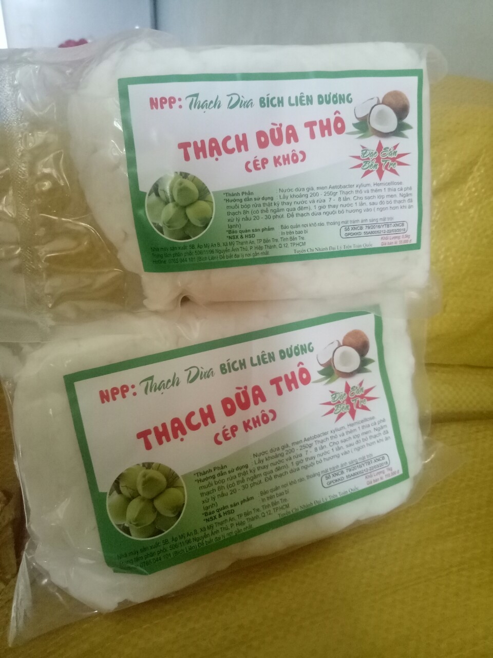 Combo 3Kg Loại 12Ly Thạch Dừa Ép Thô (Khô)