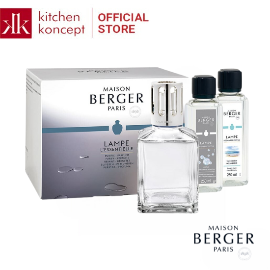 Maison Berger - Bộ đèn xông tinh dầu Essential Square - 2 món - 380ml