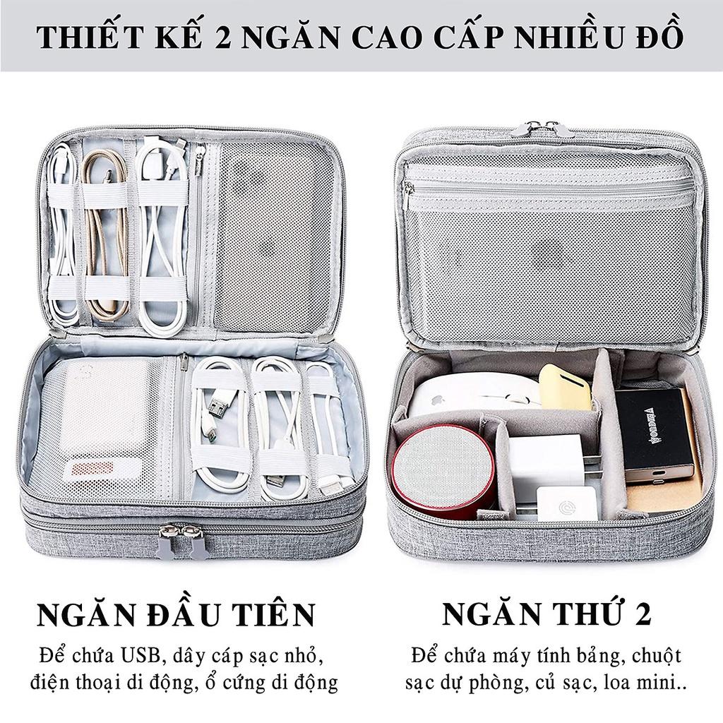 Túi Đựng Phụ Kiện Điện Thoại 2 Ngăn Lớn Cải Tiến Nhiều Ngăn Chống Nước, Chống Sốc - Hàng Chính Hãng dododios