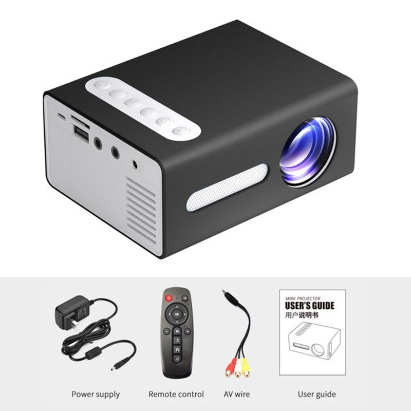 Máy Chiếu Di Động Mini Led Projector T300 Độ Phân Giải Khả Dụng 320x240  Độ Sáng 800 Lumens Tích Hợp Các Cổng HDMI, USB, 3.5mm Audio, TF Card Slot