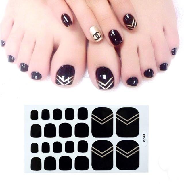 Set dán móng chân nails dán nghệ thuật nhiều màu - có ngay bộ móng đẹp trong 5 phút (Nail wraps / Nail stickers)