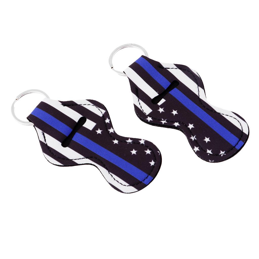10x Cute Design Chapstick Lipstick Holder Keychain for Women Gifts -Blue