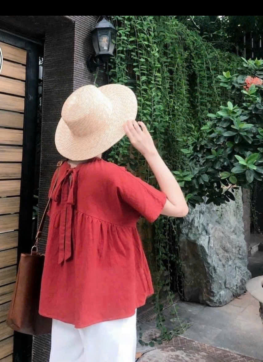 Áo kiểu nữ đẹp form rộng hàng Quảng châu, chất liệu vải mềm mát, phong cách Hàn Quốc, Áo Babydoll tay ngắn NeSa Shop