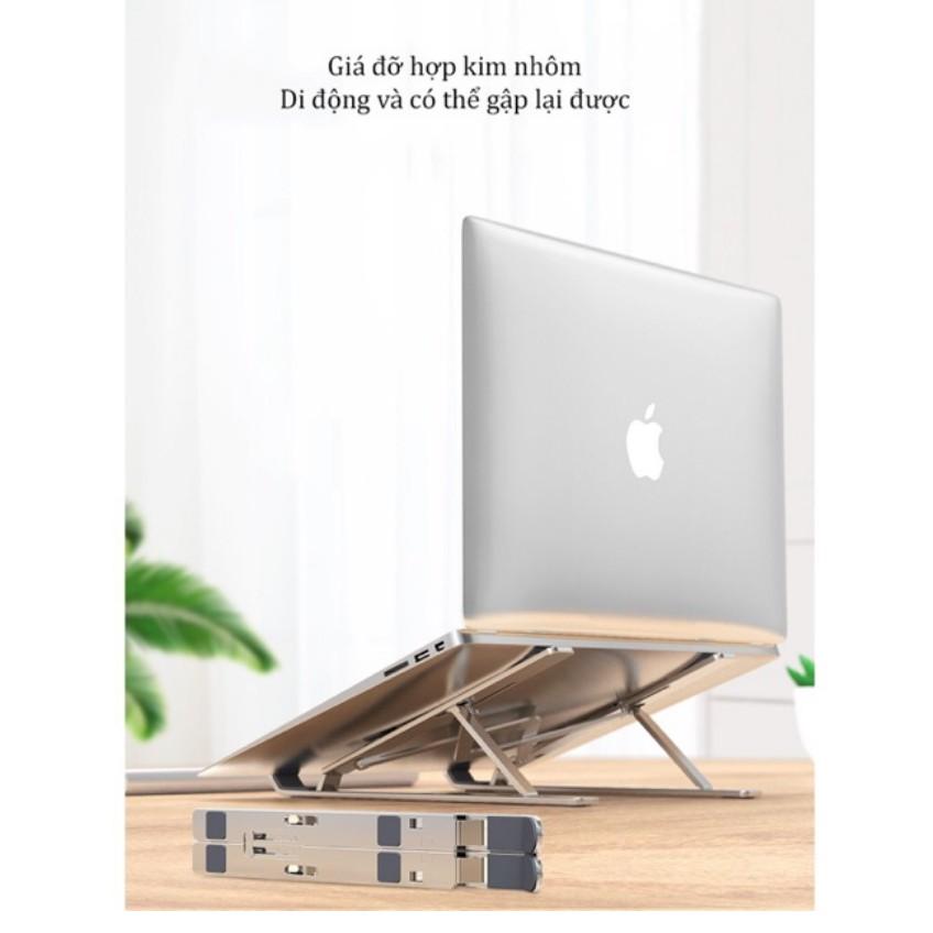 Giá đỡ máy tính xách tay - Giá đỡ Laptop MacBook Ipad bằng nhôm có thể điều chỉnh độ cao, gập gọn thông minh Like Tech