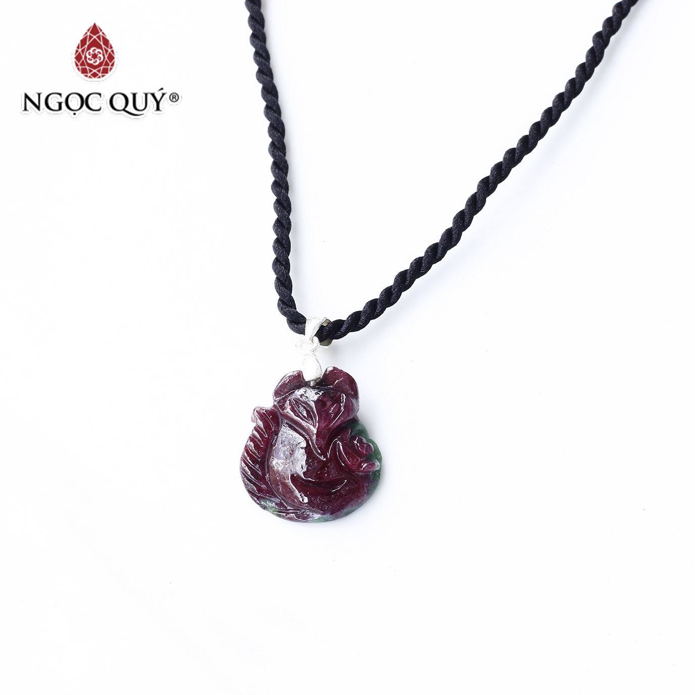 Mặt dây chuyền hồ ly 9 đuôi ruby nam phi mệnh hỏa, thổ - Ngọc Quý Gemstones