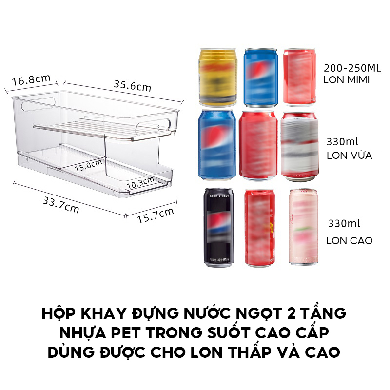 Khay Đựng Lon Nước Ngọt Để Tủ Lạnh Tiện Lợi Tự Động Refill Loại 10 Lon