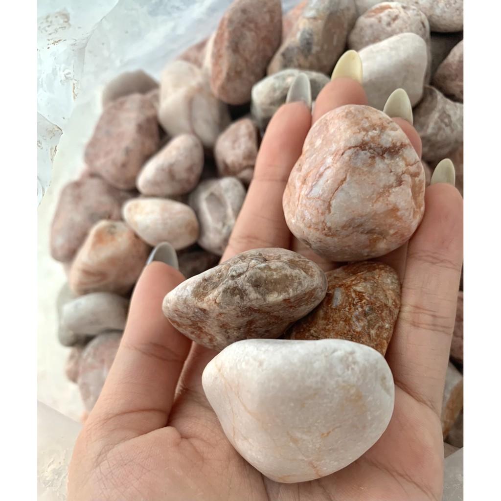 Sỏi Hồng KT 3-4cm Bịch 1kg Trang Trí Bể Cá, Sân Vườn...