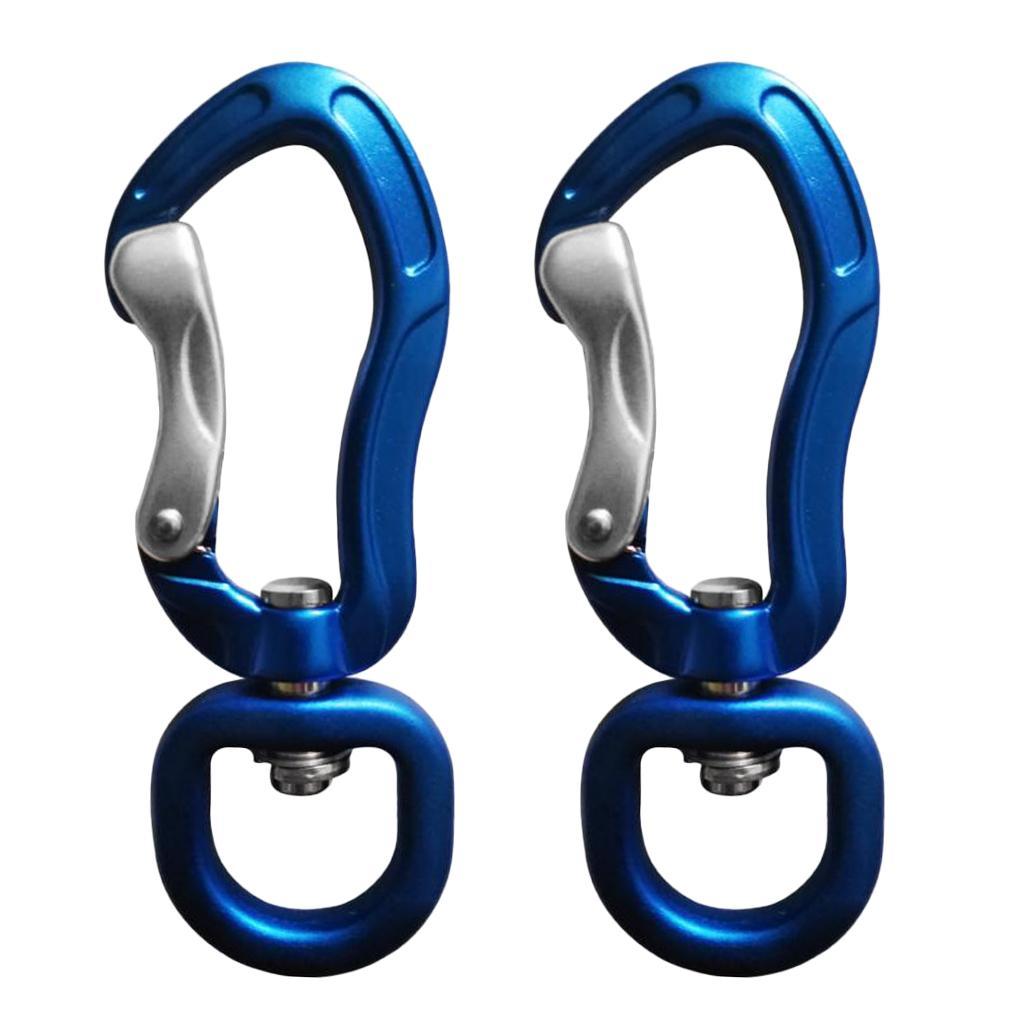 4pcs Aluminum Alloy Swivel Eye Carabiner Clip Hanging Connect Hook Keychain Mountaineering Camping Accessories 76 x 28mm