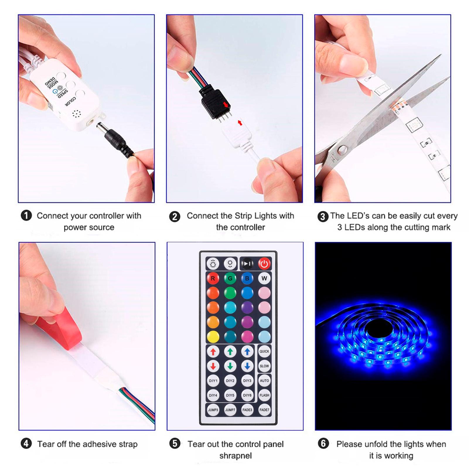 Cuộn đèn LED đổi màu 65.6ft RGB 5050 có điều khiển từ xa cho gia đình