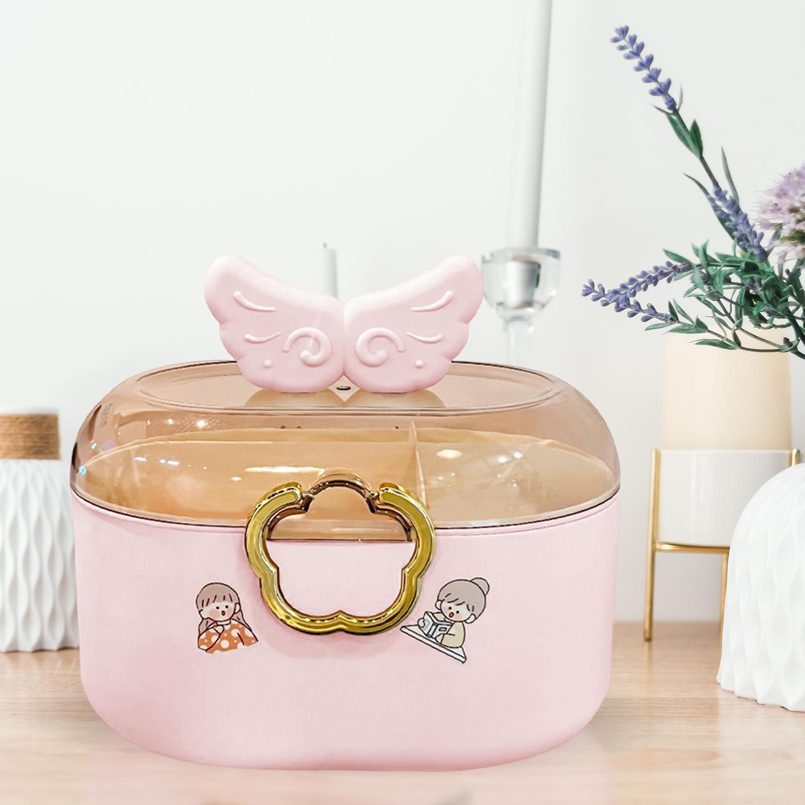 Hair Accessories Storage Box Container for Headband Earrings Hair Clips Pink