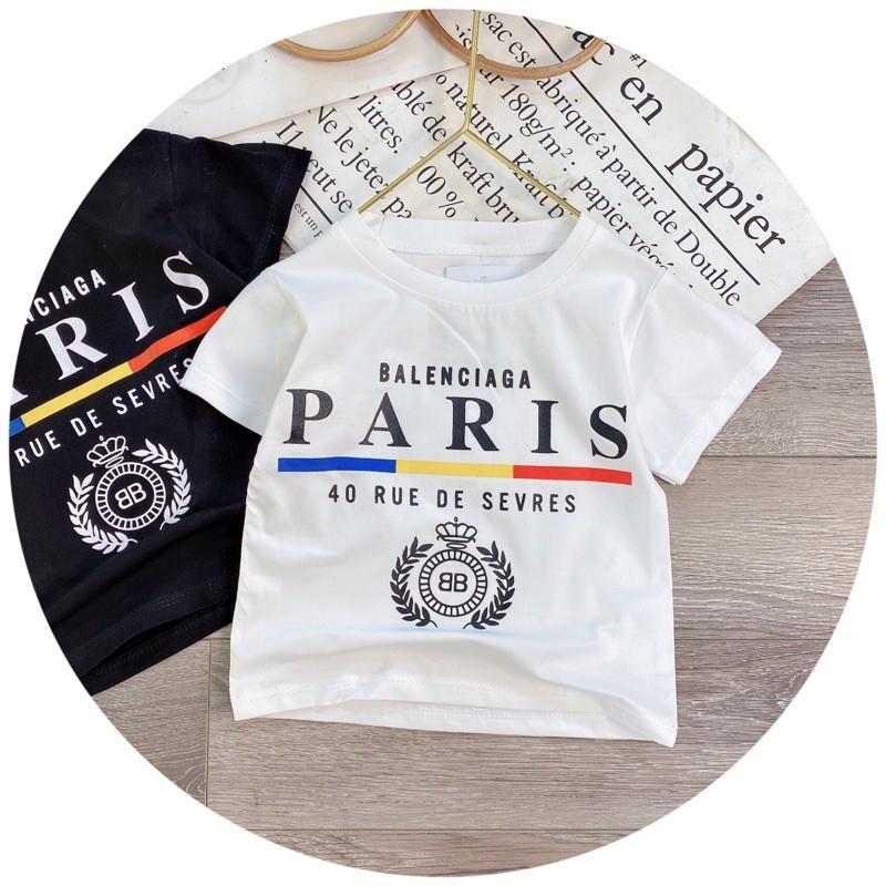 Áo Phông Cọc Tay Chất Liệu Cotton Bé Trai & Gái In Chữ PARIS - ZIN KID SHOP