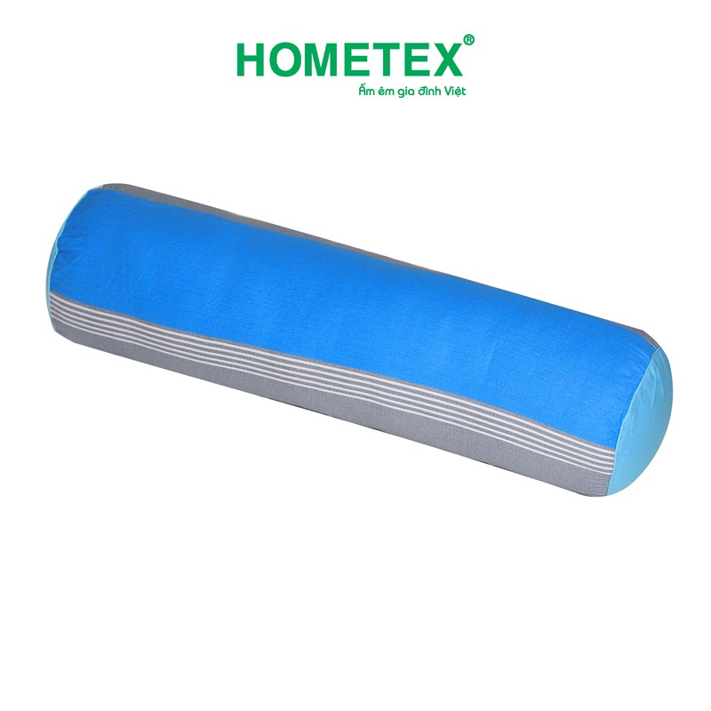 Gối ôm dây kéo phối cotton hoa Hometex (37 x 105 cm) - Giao màu ngẫu nhiên