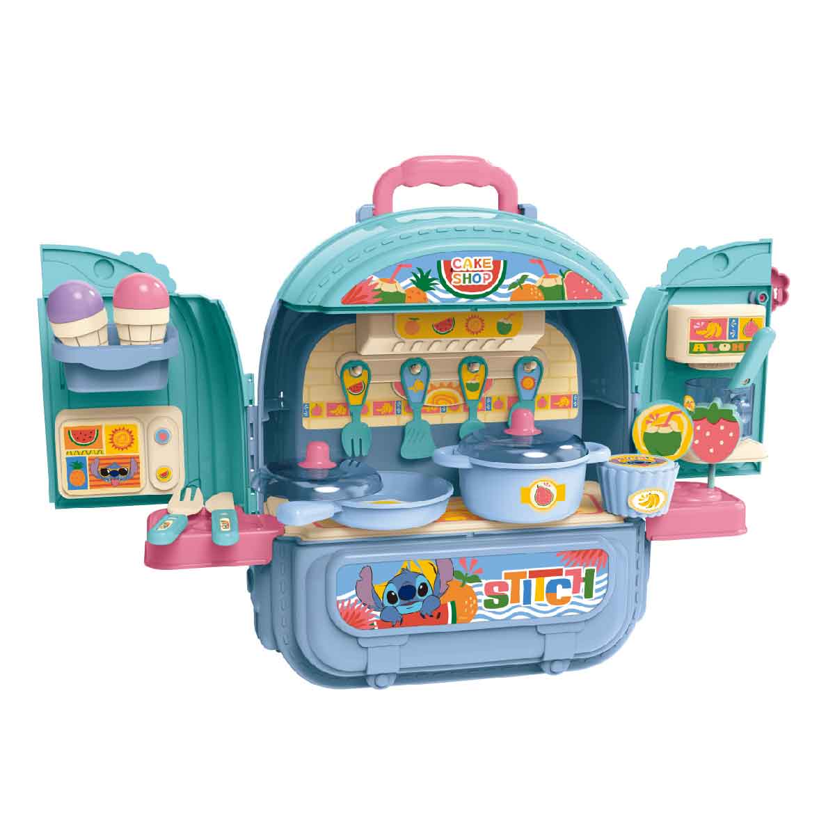 Đồ Chơi Ba Lô 2 Mặt Nhà Bếp Và Phòng Ăn Stitch Xanh SWEET HEART SH10305