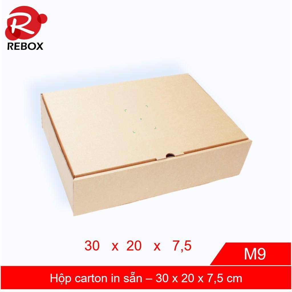 Hộp 30x20x7,5 cm - 100 hộp carton giá rẻ có nắp gài tiện lợi (kèm ảnh thật)