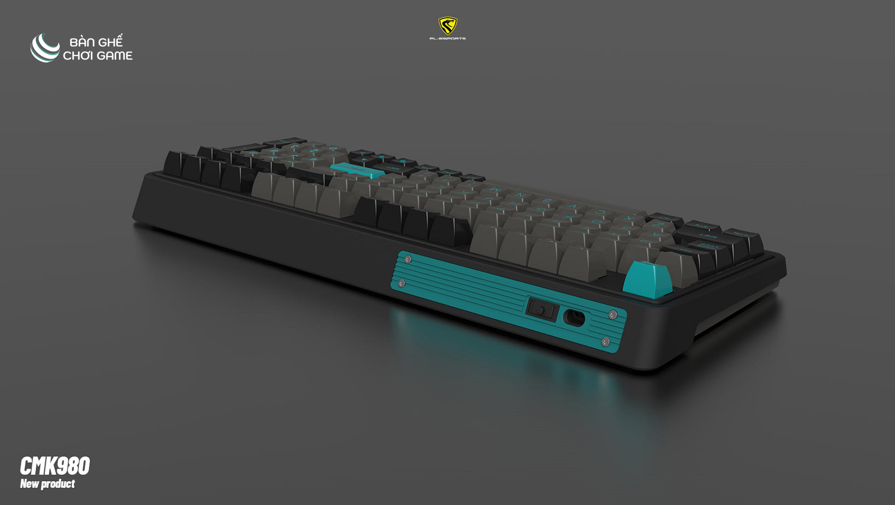 Bàn phím cơ FL-Esports CMK98SA Graphite Green Kailh Box Cool Mint /  Deep Sea Switch - Hàng chính hãng