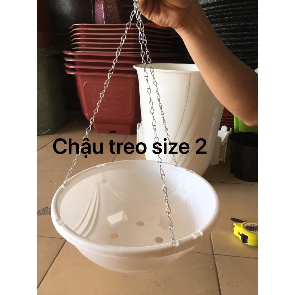 5 chậu chảo treo dây xích đường kính 35cm