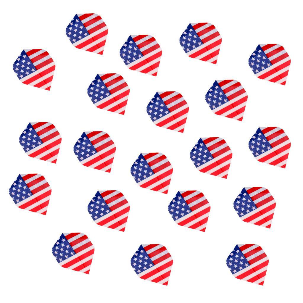 50 Pieces Standard Flights - National Flag and Flame Pattern- Durable and Professional