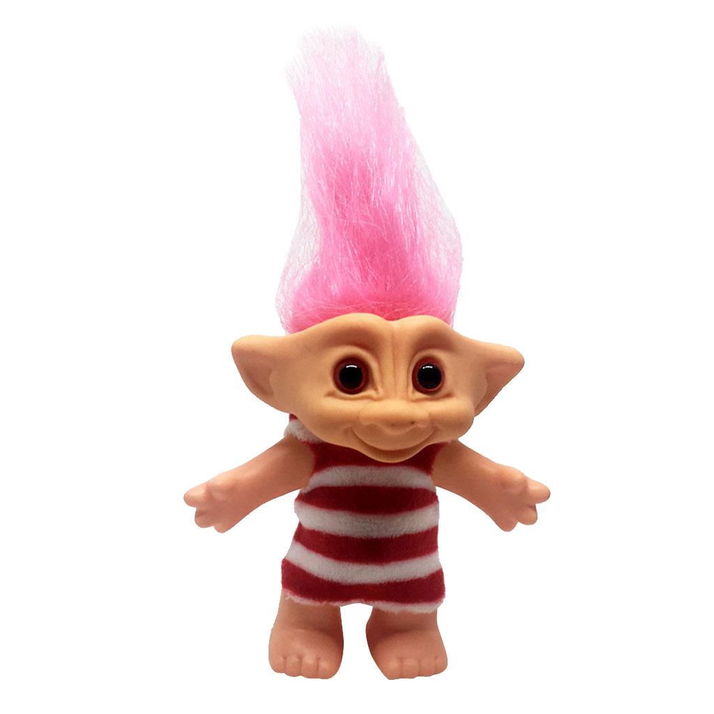 Tinh Tế May Mắn Troll Búp Bê Mini Nhân Vật Hành Động Đồ Chơi Trang Trí Bánh Hoa Hồng Đỏ