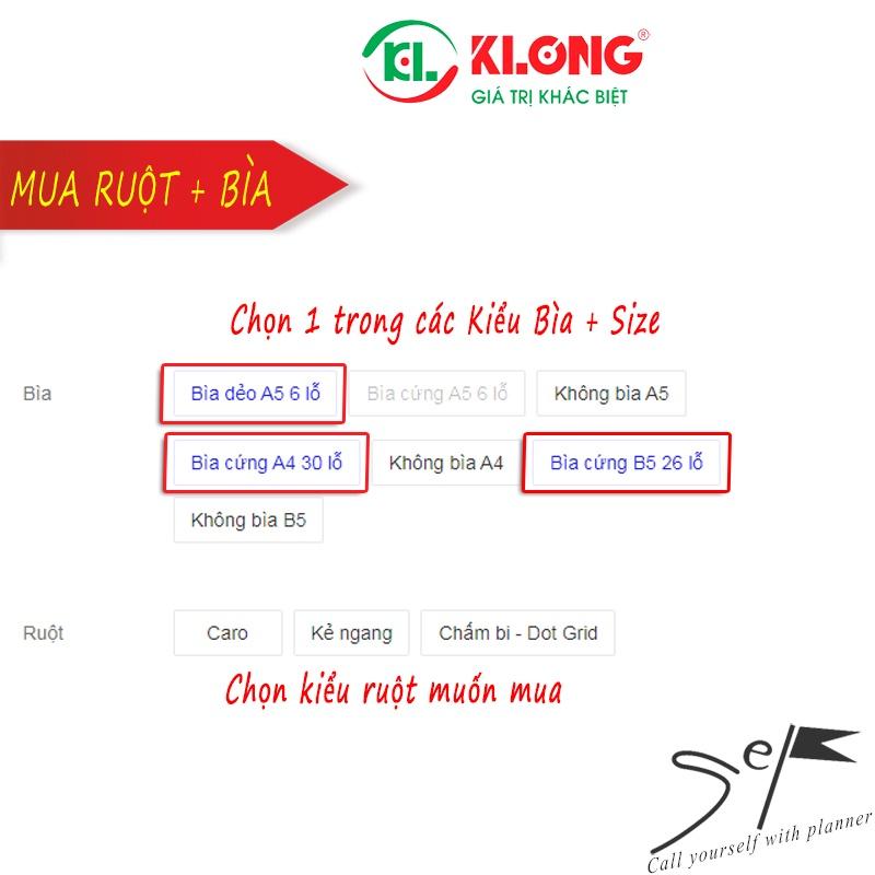 Sổ còng/Ruột refill Klong caro, kẻ ngang, chấm bi A5 A4 B5 - 100 tờ 120gsm