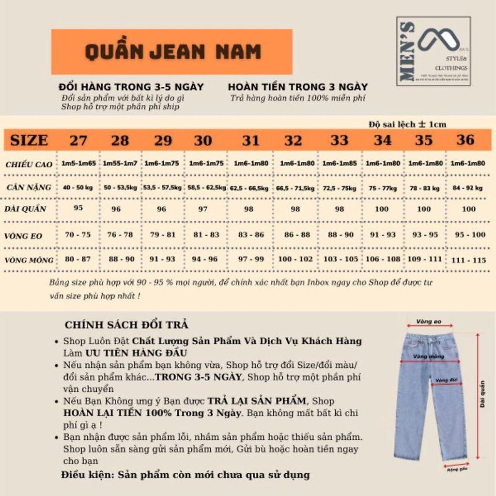 Quần Jean Nam - Quần bò nam- Baggy Jean Ống Rộng