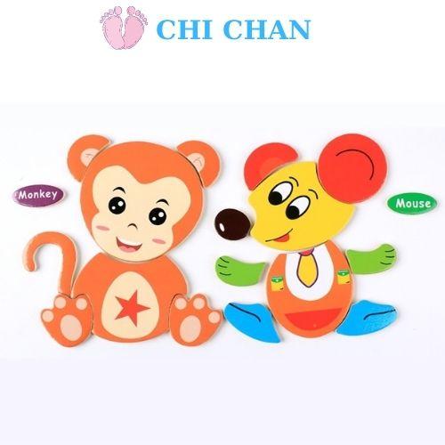 Đồ chơi ghép hình gỗ ép mịn phát triển tư duy cho bé kích thước 15*15cm, đồ chơi giáo dục phát triển não bộ