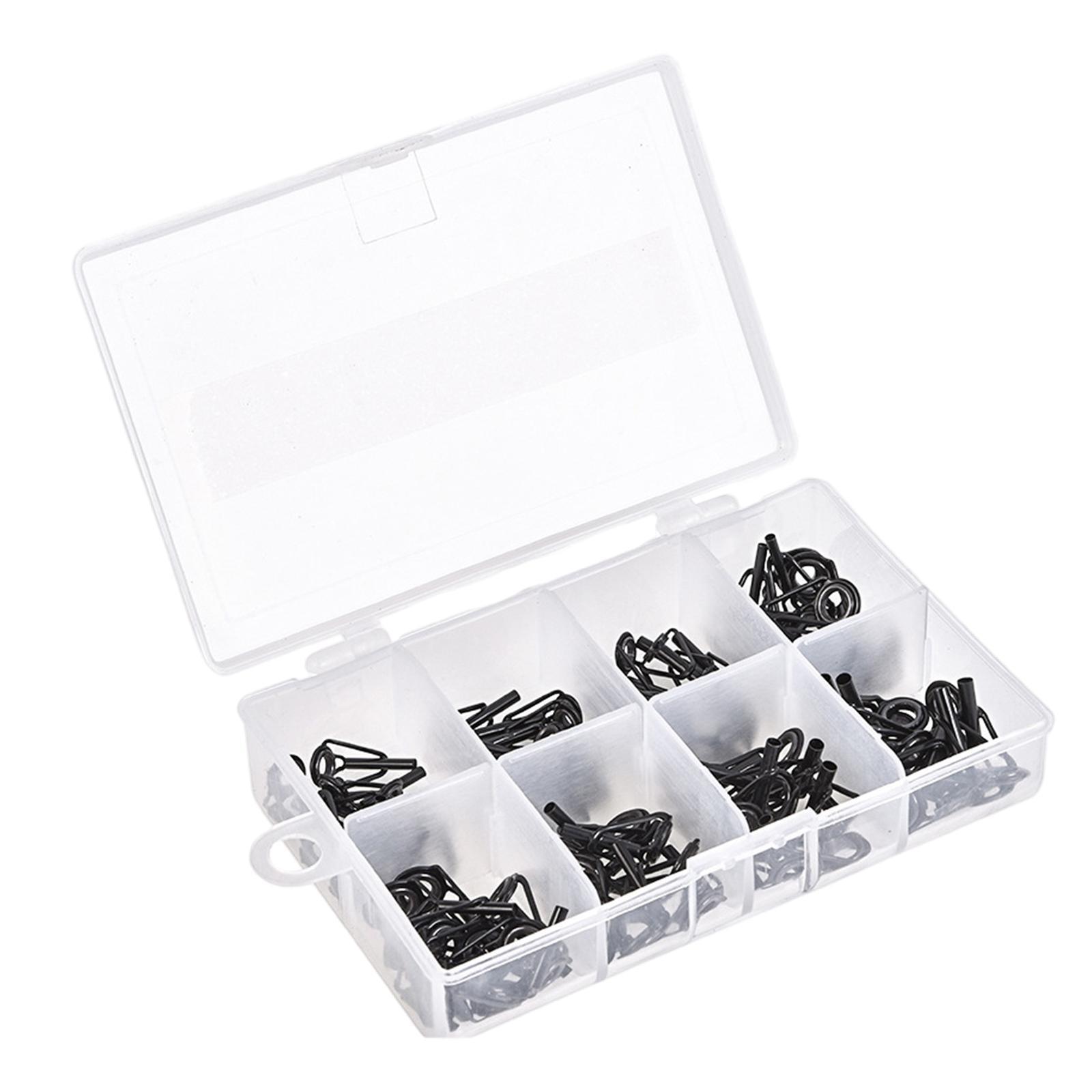 80Pcs Fishing Rod Tips Stainless Steel Repair Kit Ceramic Rings   Tips